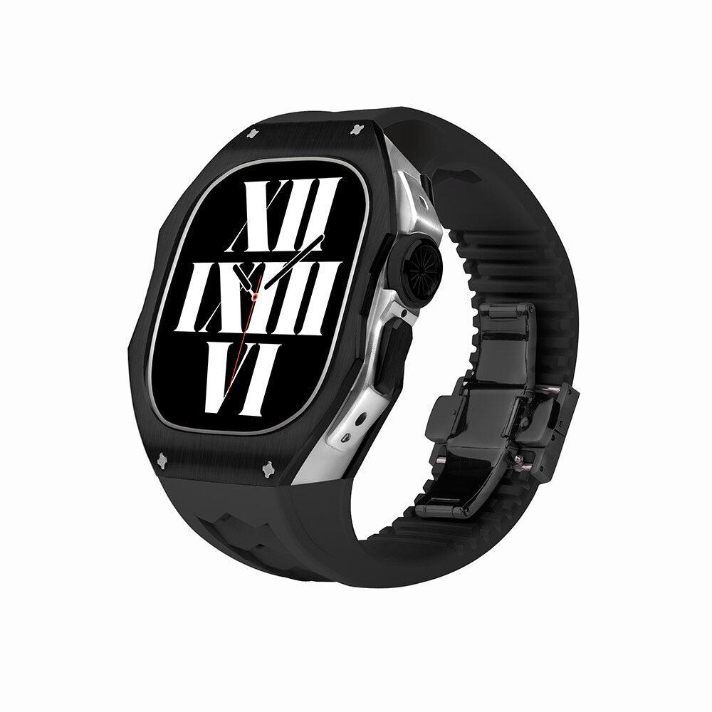 UC0049 Titanium Alloy Cases For Apple Watch Ultra Viva Timepiece black black silver Ultra 49mm  - 3256804852680683-China-black blacksilver-49mm