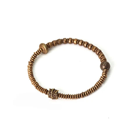 Artificial Hammered Brass Ancient Crafted Copper Bracelet - Viva Timepiece -  - 