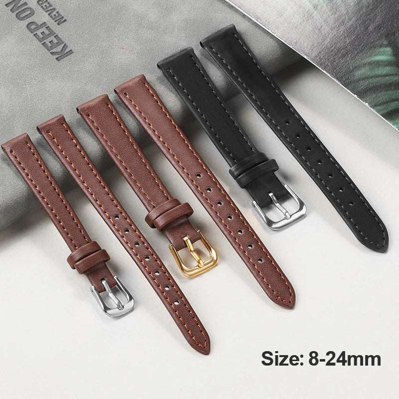 Cowhide PU Leather Replacement Watch Band (8mm-22mm) - Viva Timepiece -  - 