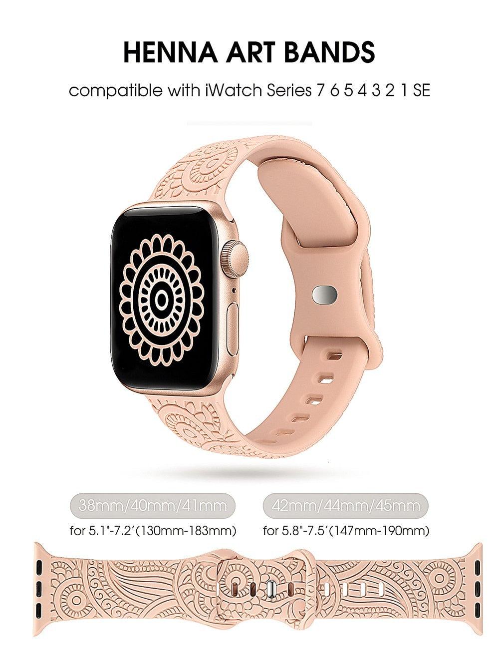 Creative Engraved Floral Bands for Apple Watch - Viva Timepiece -  - 