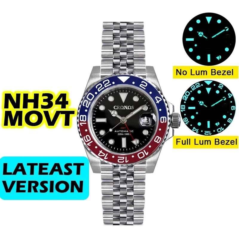 Cronos GMT Master II Full Lume Homage Watches - Viva Timepiece -  - 