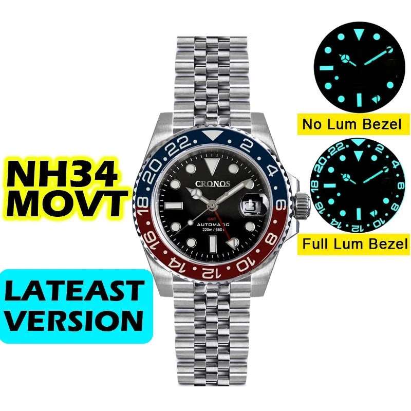 Cronos GMT Master II Full Lume Homage Watches - Viva Timepiece -  - 