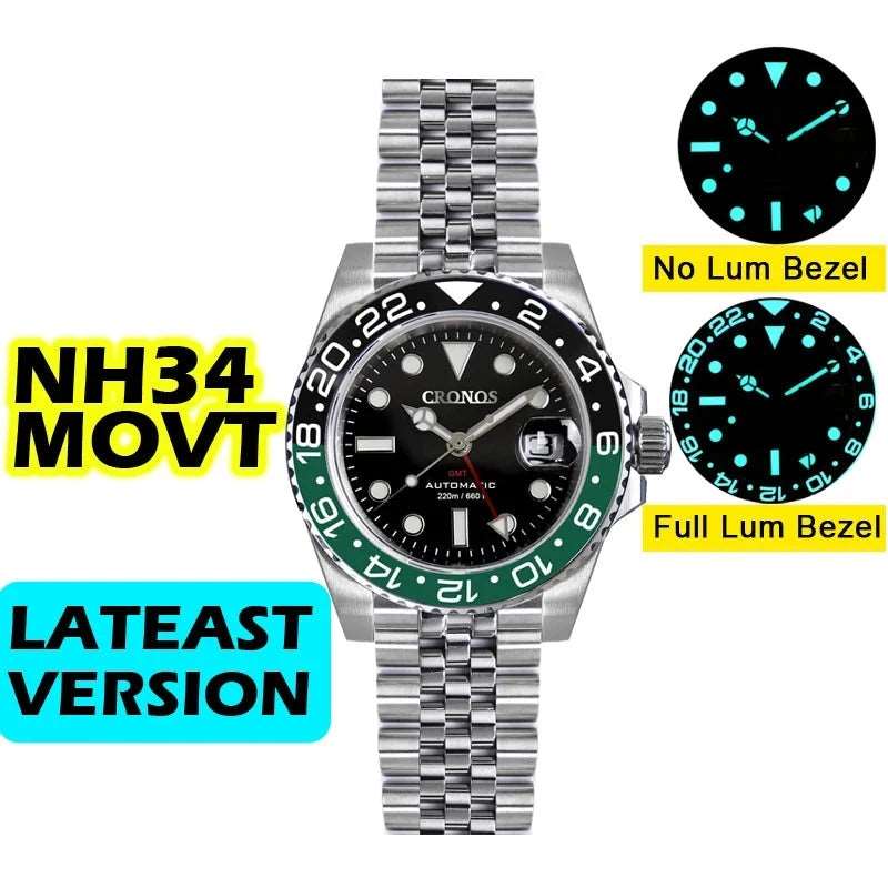 Cronos GMT Master II Full Lume Homage Watches - Viva Timepiece -  - 