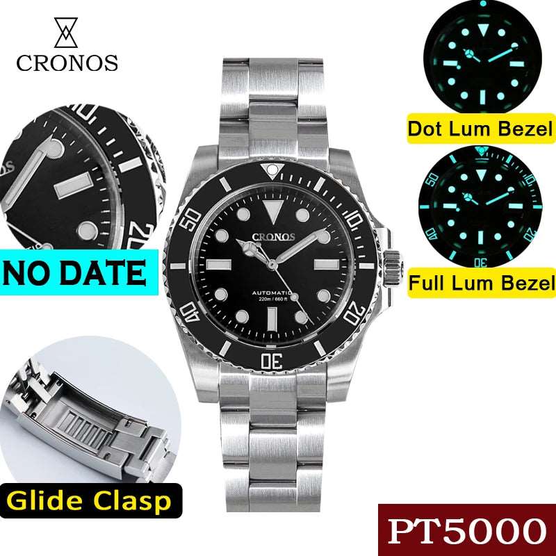 Cronos Submariner No Date Full Lume Luxury Homage Watches - Viva Timepiece -  - 