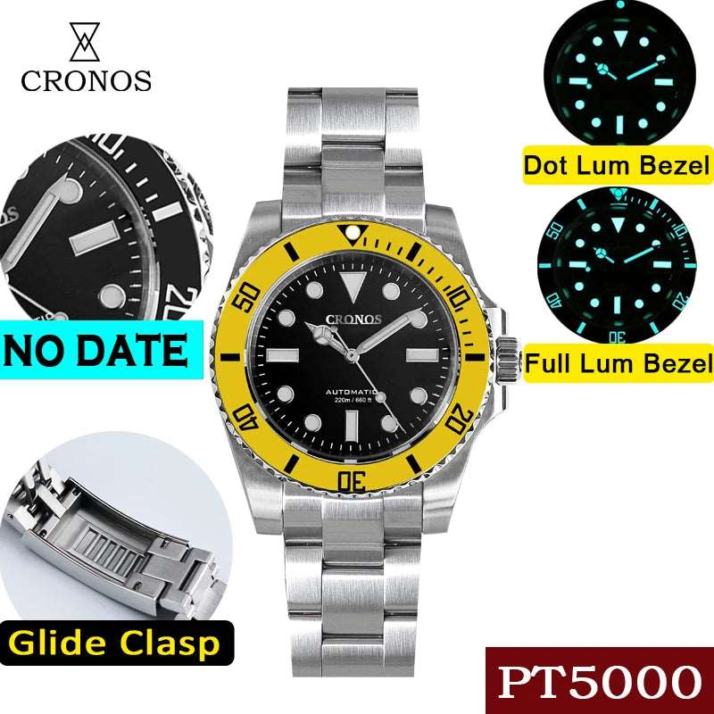 Cronos Submariner No Date Full Lume Luxury Homage Watches - Viva Timepiece -  - 