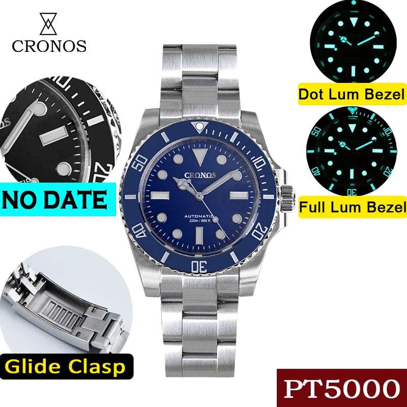 Cronos Submariner No Date Full Lume Luxury Homage Watches - Viva Timepiece -  - 