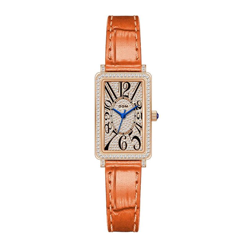 Dom CZ Diamond Rectangular Quartz Women's Watch - Viva Timepiece -  - 