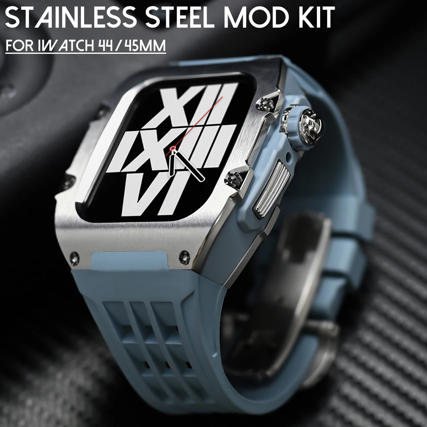 Elite Stainless Steel Case Mod Kit for Apple Watch 44/45 MM - Viva Timepiece -  - 