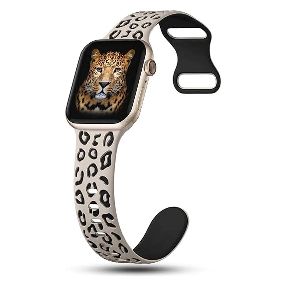 Engraved Leopard Strap Apple Watch Bands - Viva Timepiece -  - 