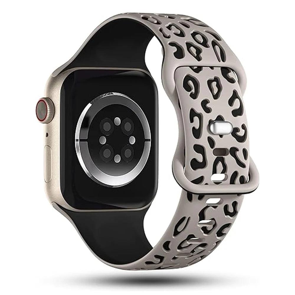 Engraved Leopard Strap Apple Watch Bands - Viva Timepiece -  - 