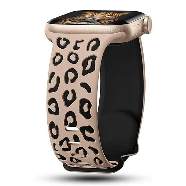 Engraved Leopard Strap Apple Watch Bands - Viva Timepiece -  - 