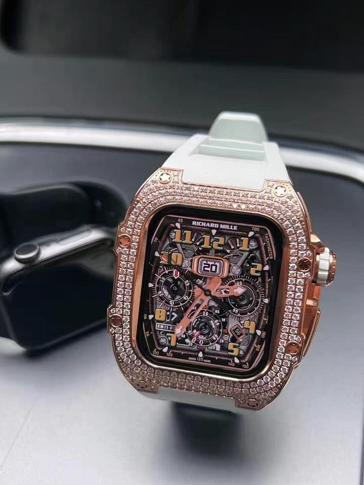 FP0445 Iced Out CZ Gem Stainless Steel Cases For Apple Watch - Viva Timepiece -  - 