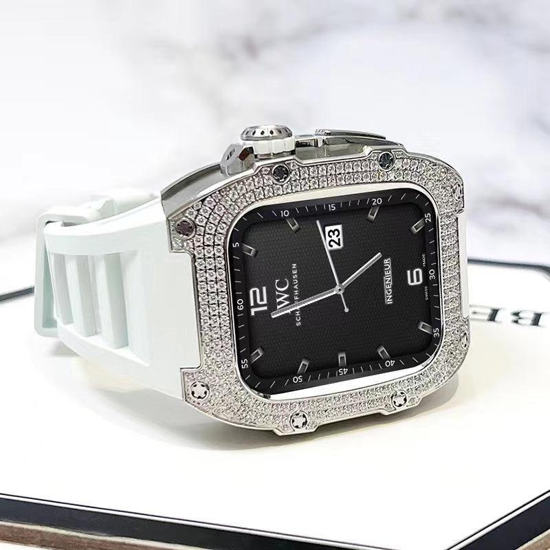 FP0445 Iced Out CZ Gem Stainless Steel Cases For Apple Watch - Viva Timepiece -  - 