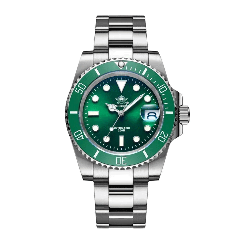 Addiesdive Submariner Homage Watches 200m Diving Super Luminous steel green NH35 Watches - Addiesdive