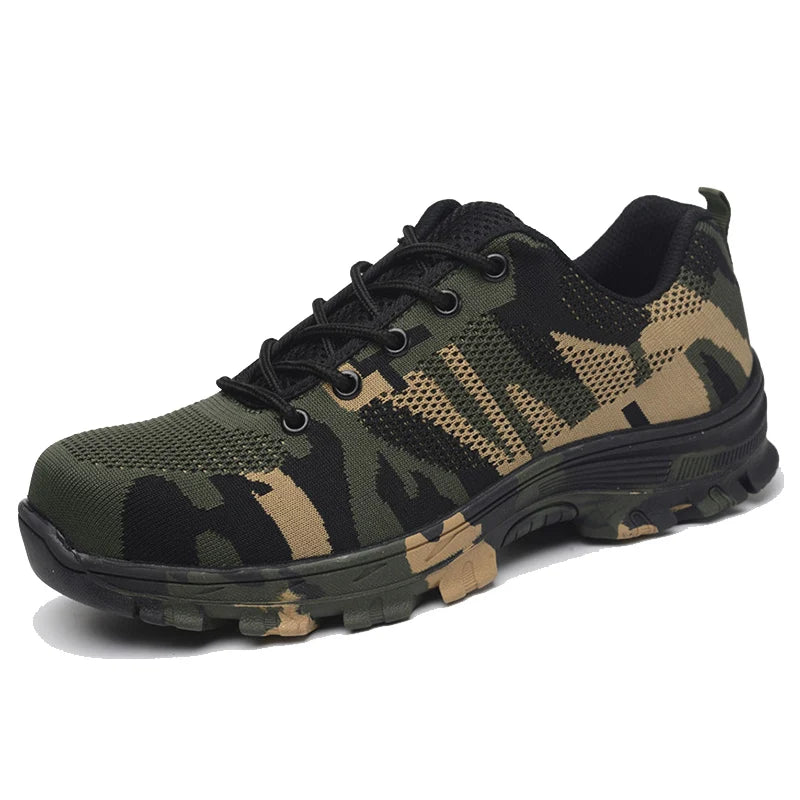 Camouflage Steel Toe Work Boots Puncture-Proof, Slip-Resistant Safety Shoes Green - Viva Timepiece | Viva Timepiece