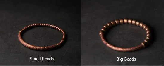 Handmade Hammered Pure Copper Beaded Bracelet