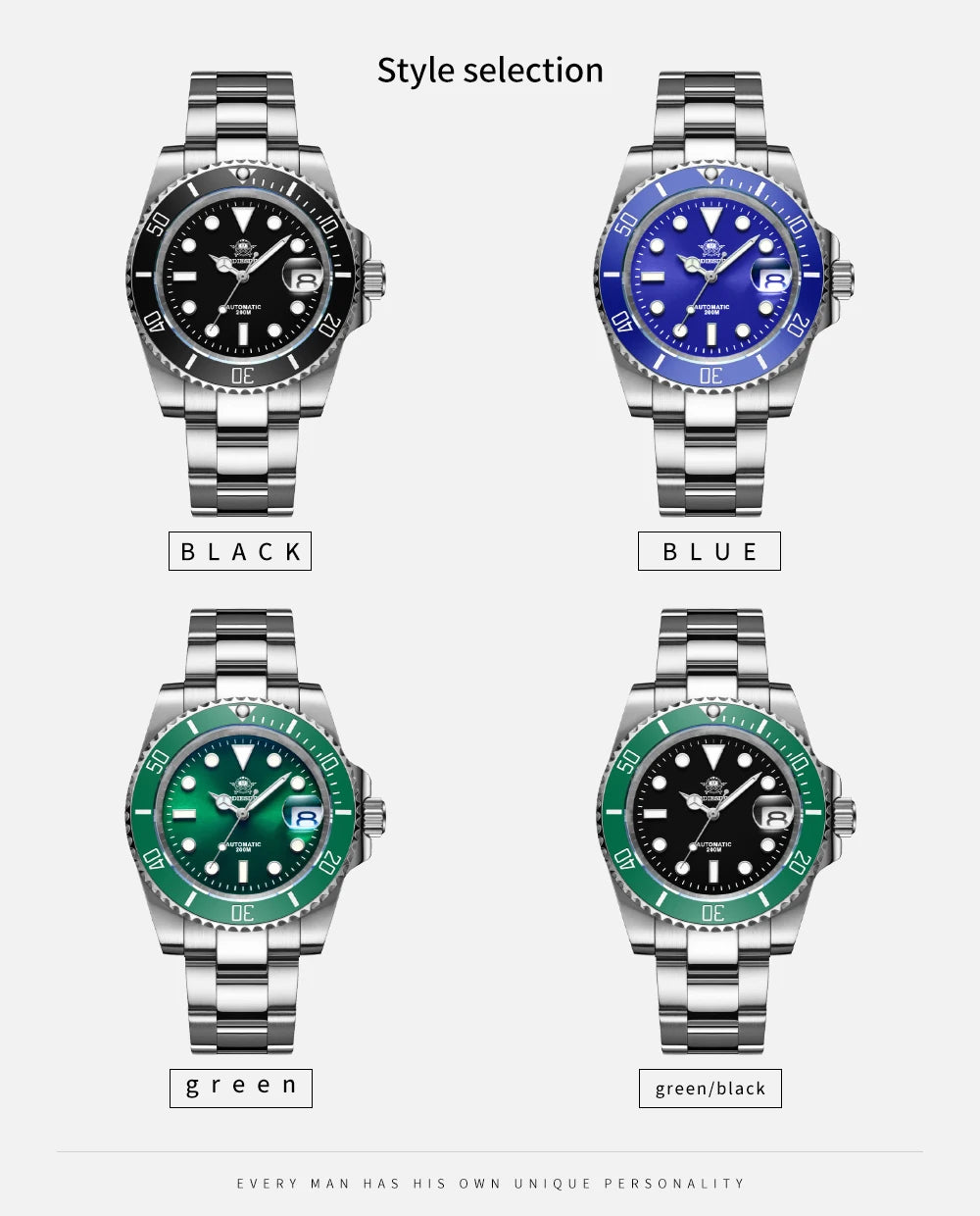 Addiesdive Submariner Homage Watches 200m Diving Super Luminous