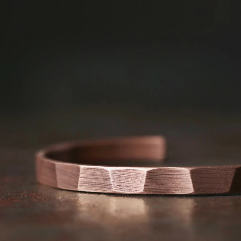 Handcrafted Rustic Oxidized Pure Copper Bangle Bracelet