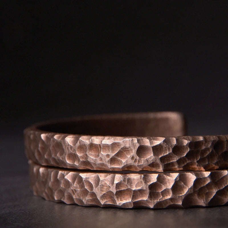 Vintage Rustic Hammered Solid Copper Handmade Bracelet