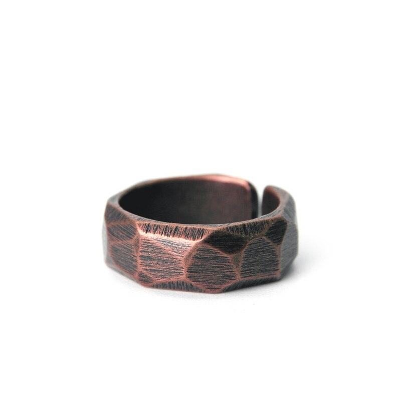 Hand Carved Solid Vintage Hammered Pure Copper Ring - Viva Timepiece -  - 