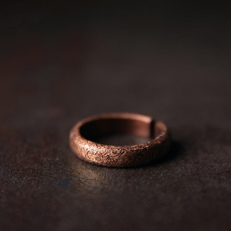 Handmade Textured Solid Vintage Copper Ring - Viva Timepiece -  - 