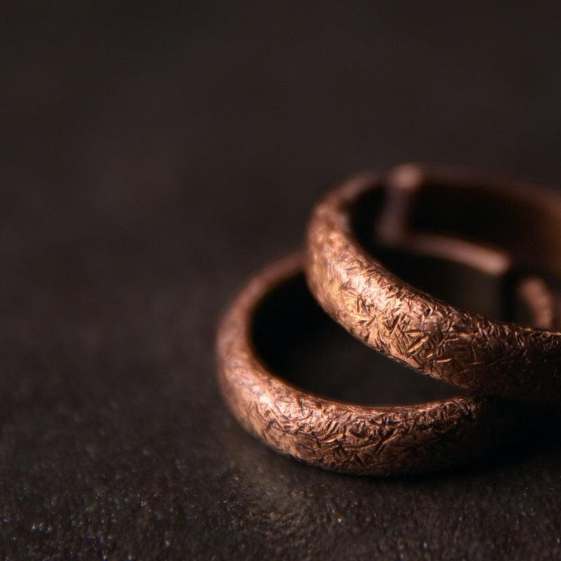 Handmade Textured Solid Vintage Copper Ring - Viva Timepiece -  - 