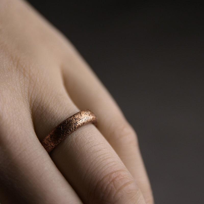 Handmade Textured Solid Vintage Copper Ring - Viva Timepiece -  - 