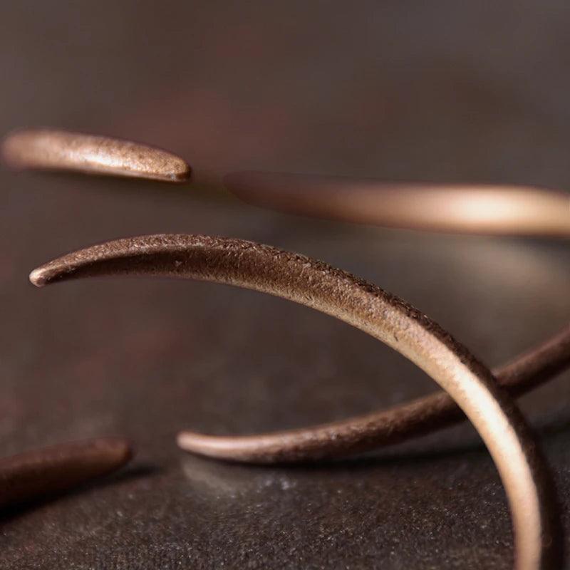 Handmade Vintage Cuff Solid Copper Bangle Bracelet - Viva Timepiece -  - 