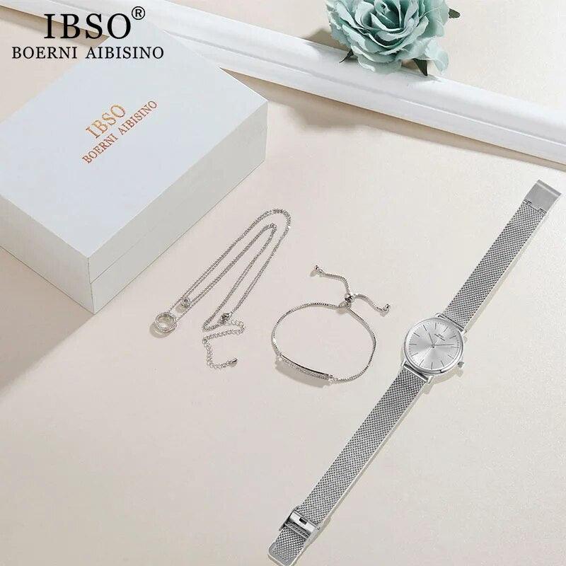 IBSO Crystal Quartz Watch Women Gifts Set IBSO    - 