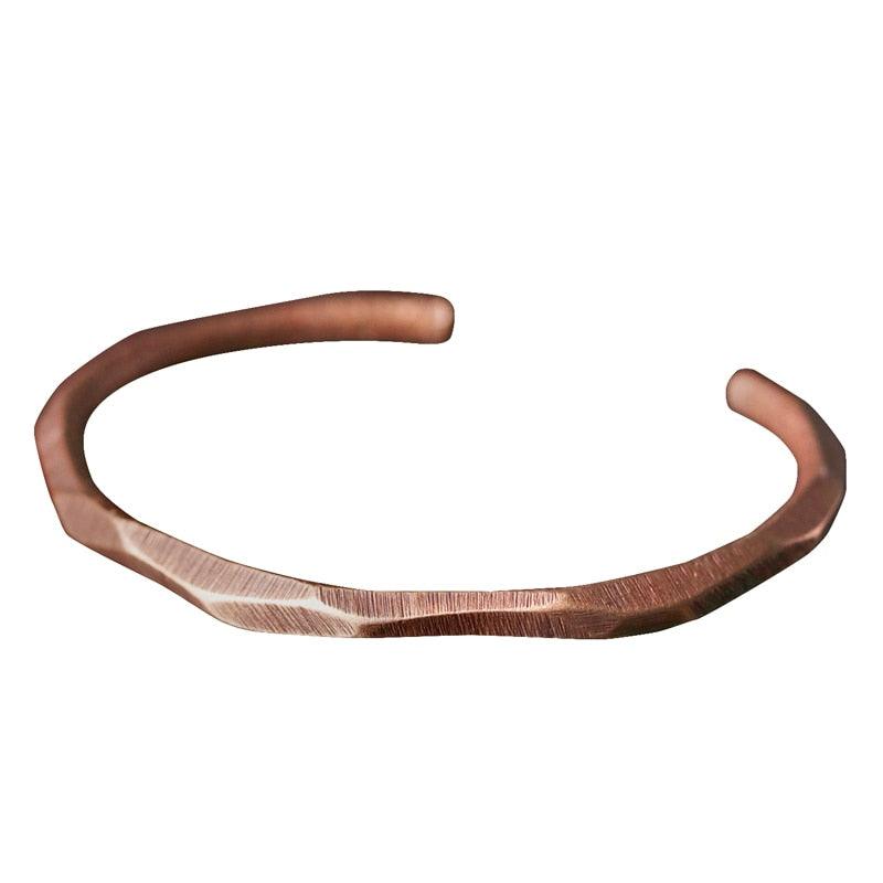 Pure Copper Hammered Handmade Cuff Bracelet Bangle Viva Timepiece    - 