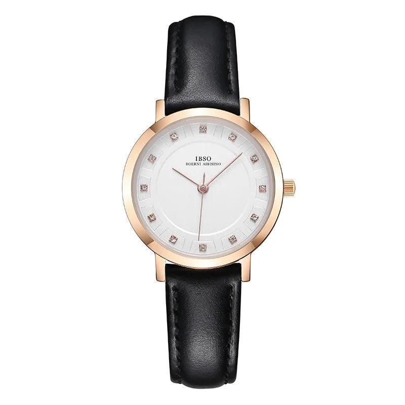 IBSO 36WB Ultra-thin Leather Strap Women's Quartz Watches - Viva Timepiece -  - 