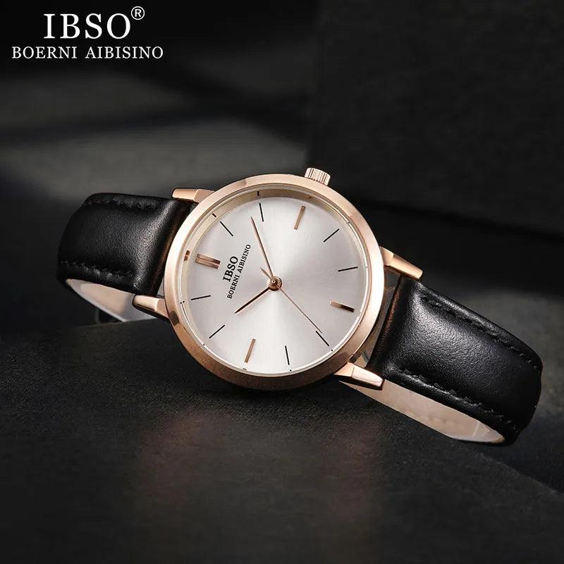 IBSO 36WB Ultra-thin Leather Strap Women's Quartz Watches - Viva Timepiece -  - 