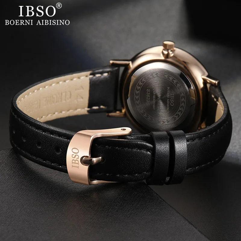 IBSO 36WB Ultra-thin Leather Strap Women's Quartz Watches - Viva Timepiece -  - 