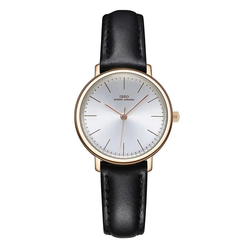 IBSO 36WB Ultra-thin Leather Strap Women's Quartz Watches - Viva Timepiece -  - 