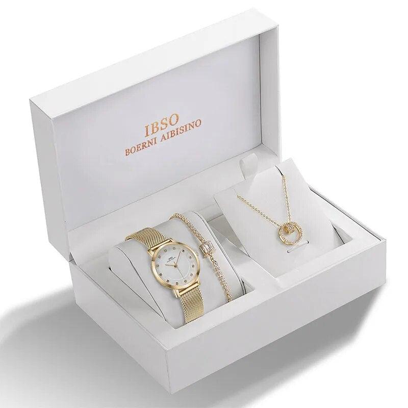 IBSO Crystal Quartz Watch Women Gifts Set - Viva Timepiece -  - 