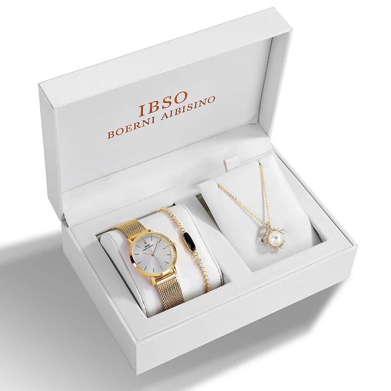 IBSO Crystal Quartz Watch Women Gifts Set - Viva Timepiece -  - 