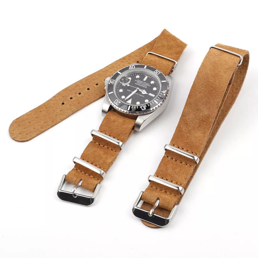 KZL006H Soft Suede ZULU Leather Replacement Watch Strap - Viva Timepiece -  - 