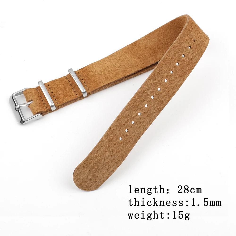 KZL006H Soft Suede ZULU Leather Replacement Watch Strap - Viva Timepiece -  - 