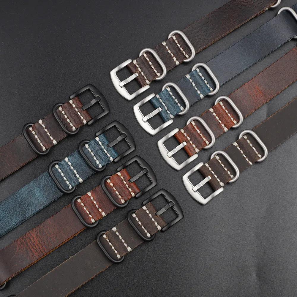 KZL029O Cowhide Genuine Leather Zulu Watch Straps - Viva Timepiece -  - 