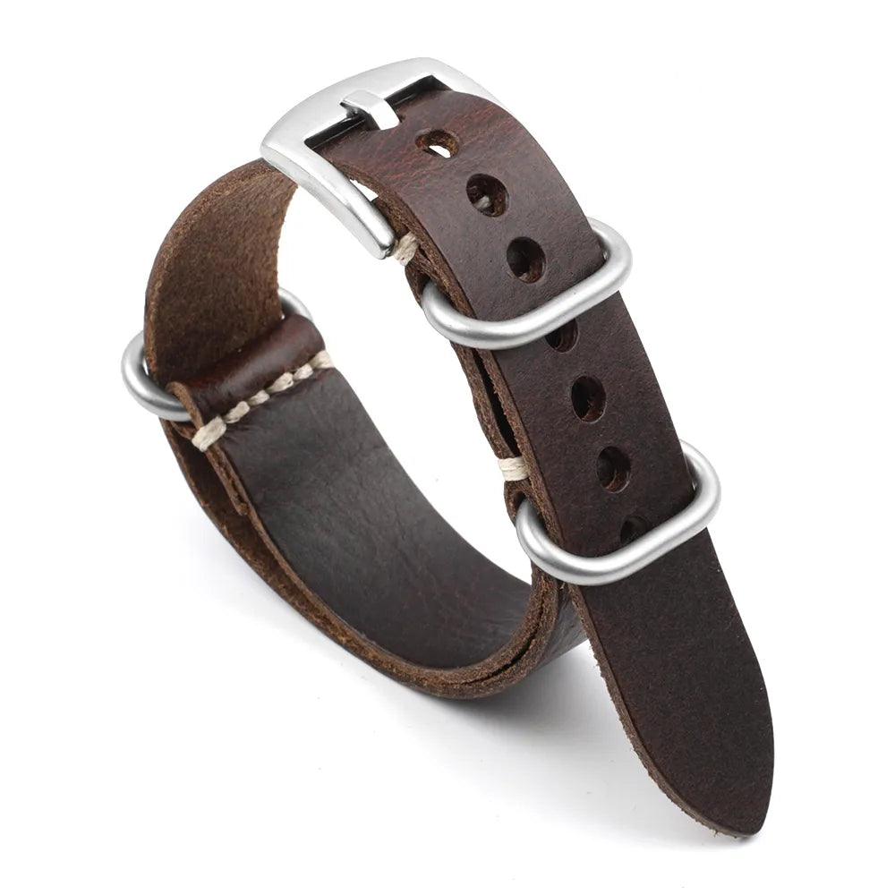 KZL029O Cowhide Genuine Leather Zulu Watch Straps - Viva Timepiece -  - 