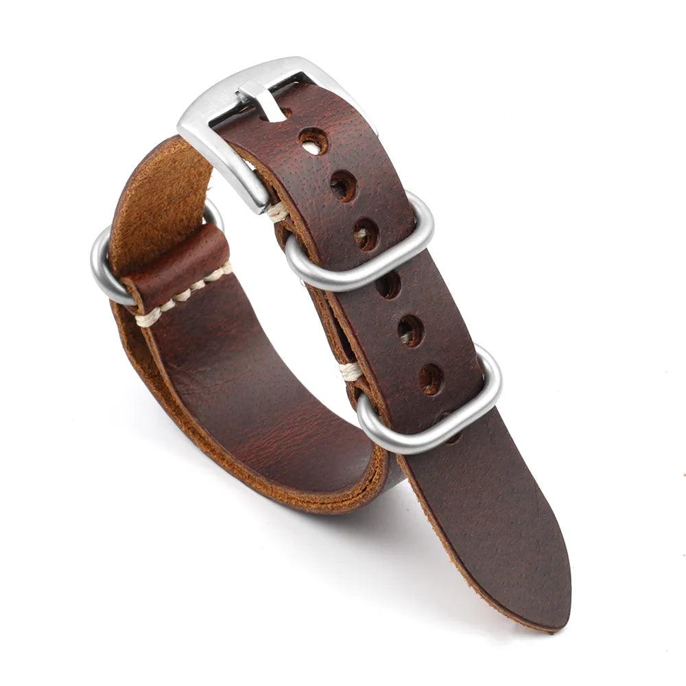 KZL029O Cowhide Genuine Leather Zulu Watch Straps - Viva Timepiece -  - 