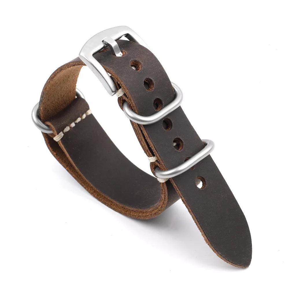 KZL029O Cowhide Genuine Leather Zulu Watch Straps - Viva Timepiece -  - 