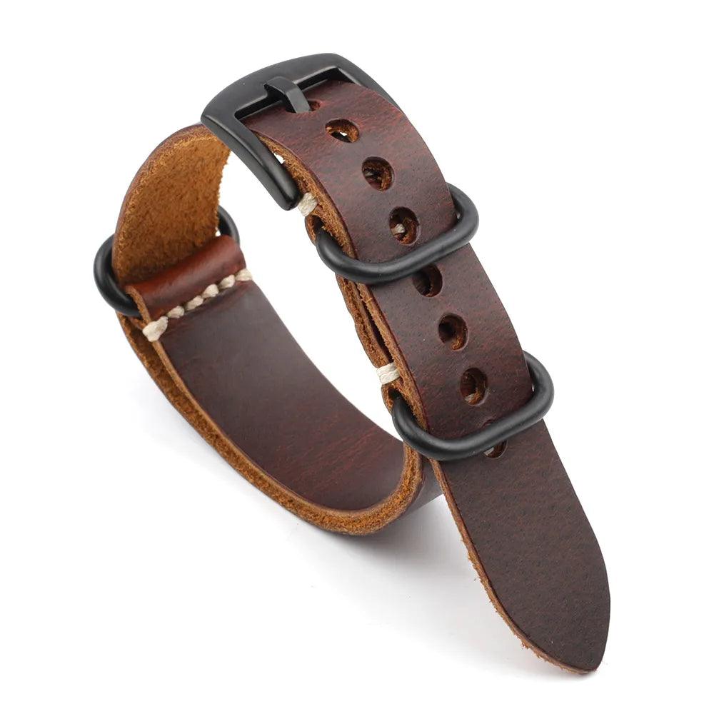 KZL029O Cowhide Genuine Leather Zulu Watch Straps - Viva Timepiece -  - 