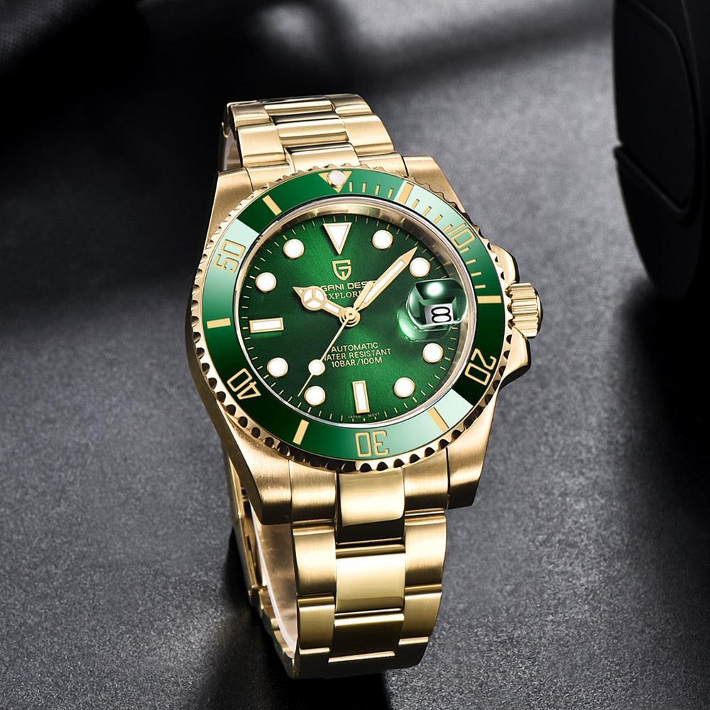 Pagani Design Yellow Gold Submariner Date Homage Watches - Viva Timepiece -  - 