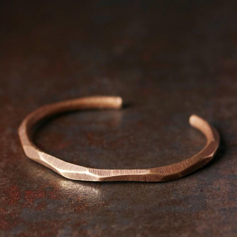 Pure Copper Hammered Handmade Cuff Bracelet Bangle - Viva Timepiece -  - 