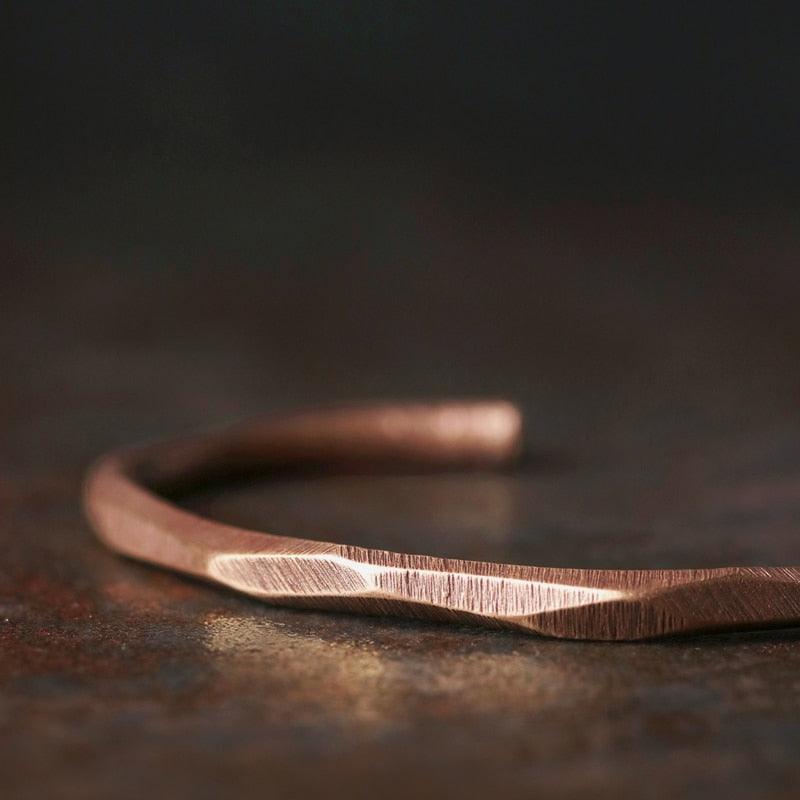 Pure Copper Hammered Handmade Cuff Bracelet Bangle - Viva Timepiece -  - 