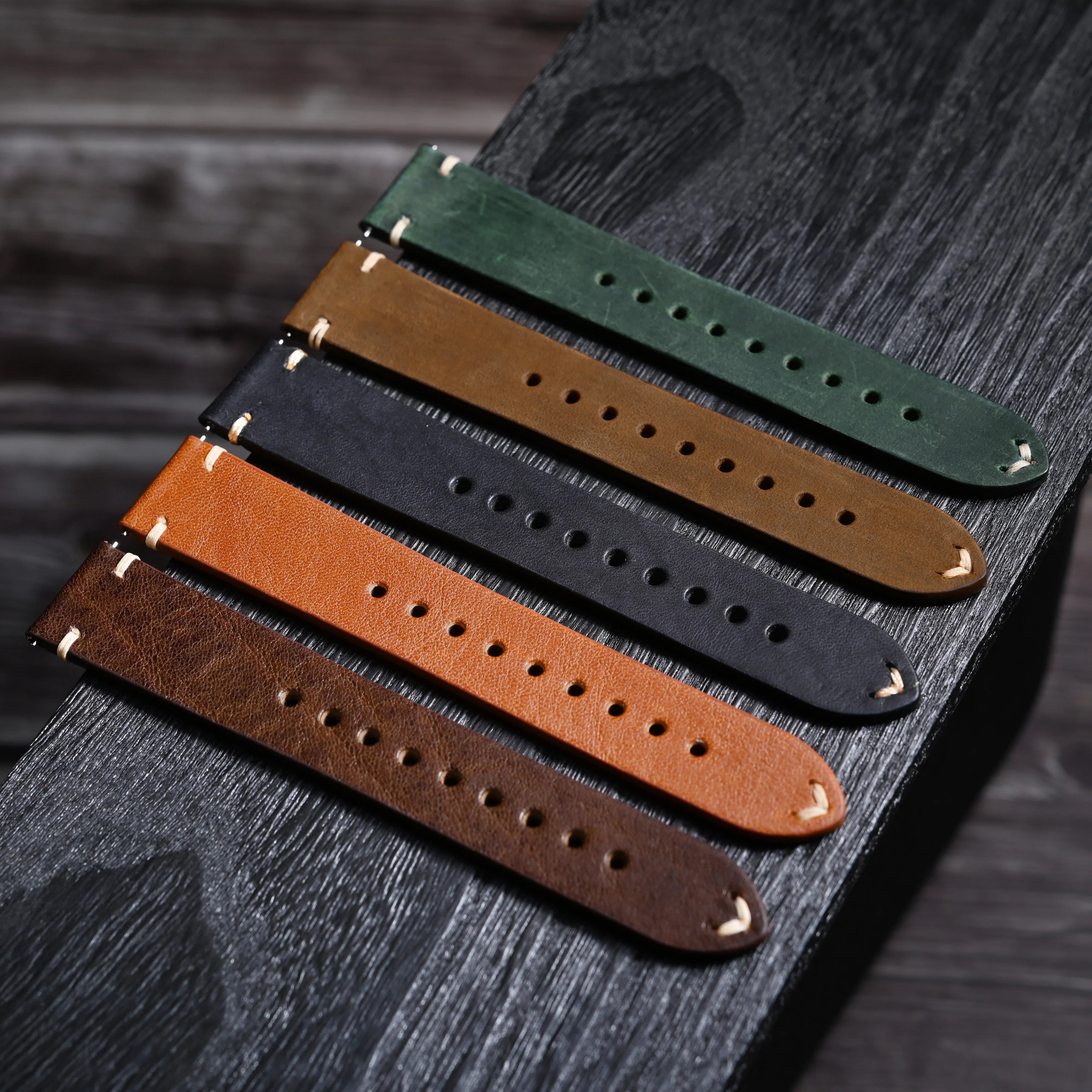 Crazy Horse Leather Watch Strap Bands,18mm 20mm 22mm