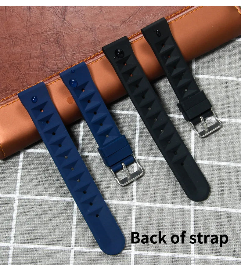 Premium Soft Rubber Waffle Universal Replacement Watch Band Viva Timepiece    - 