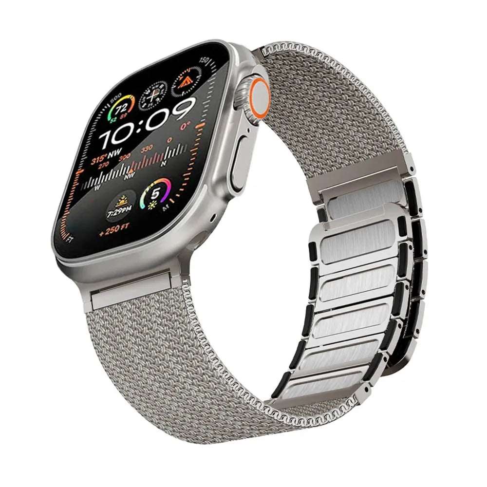 Magnetic Milanese Loop Band for Apple Watch (38mm-49mm) Titanium - Viva Timepiece | Viva Timepiece