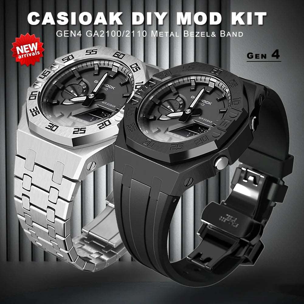 Casio G-Shock Casioak Gen 4 Numeric Bezel Metal Mod Kit For GA-2100, GA-2110, GA-B2100 Viva Timepiece    - 